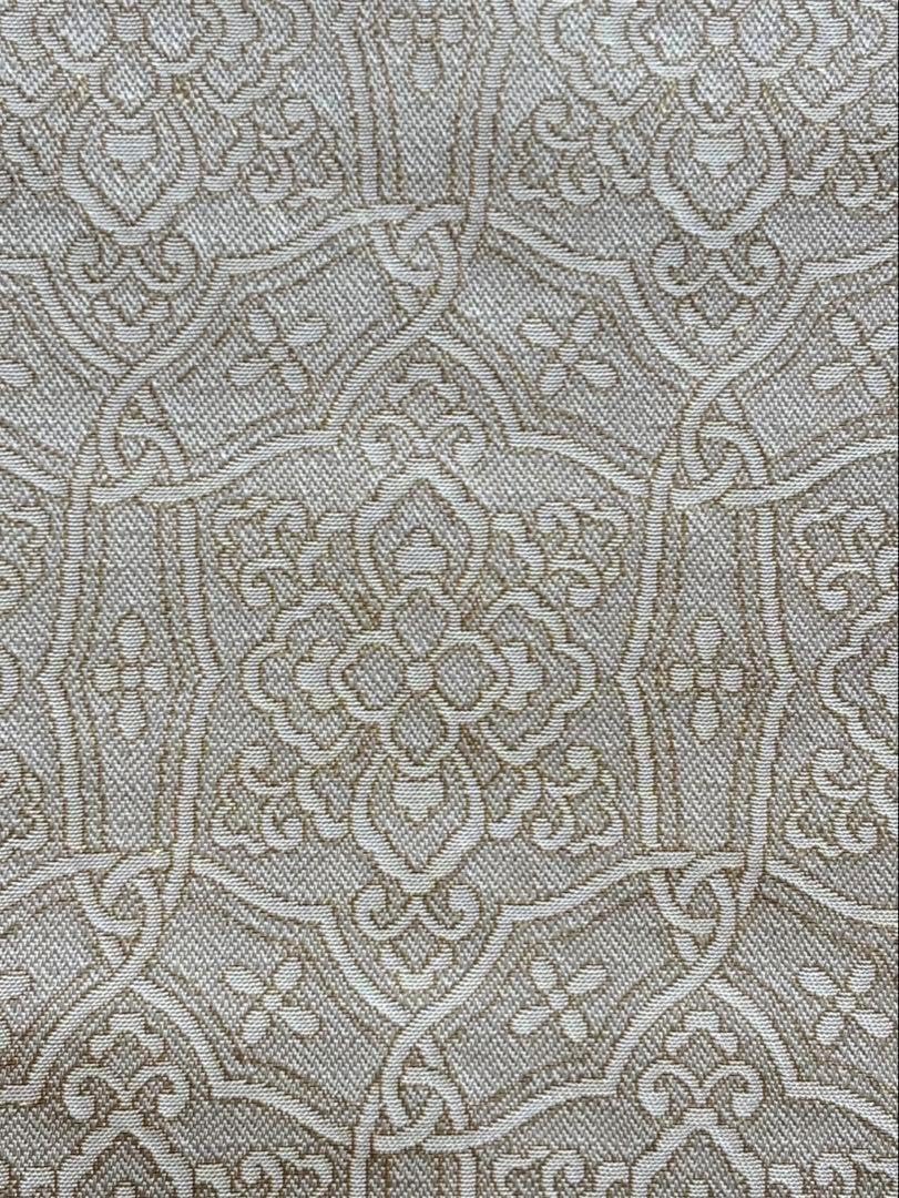 【銘品新品】京都老舗銘店「ゑり善」丁子茶色 塩瀬帯「松文文様 葵文様」染帯 銘品京都老舗銘店「ゑり善」丁子茶色 塩瀬帯「松文文様 葵文様」